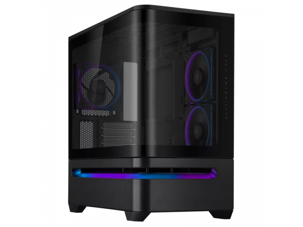 【華碩】ASUS《PRIME-AP202 ARGB 黑》M-ATX/Type-C/內建風扇側2後1/懸浮式進氣+燈條/曲面玻璃/顯卡420mm/塔散175mm