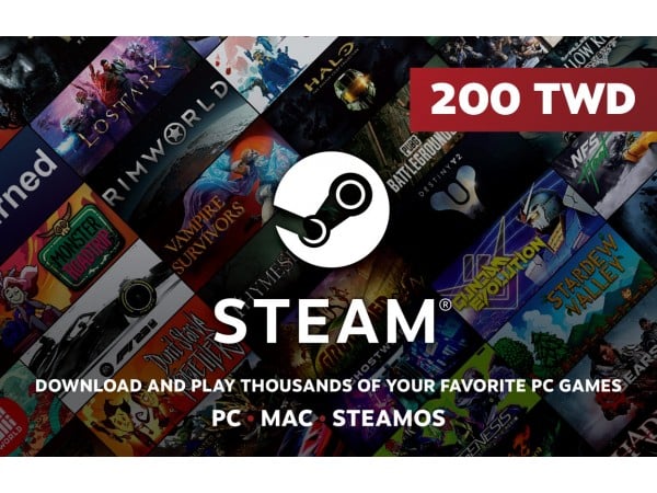 [台灣]Steam 200元台幣錢包 蒸氣卡/爭氣卡