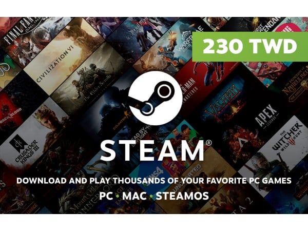 [台灣]Steam 230元台幣錢包 蒸氣卡/爭氣卡